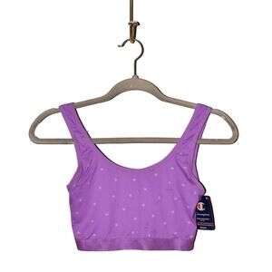 CHAMPION NEW $22 Active Brights Bralette C Logo Purple Medium